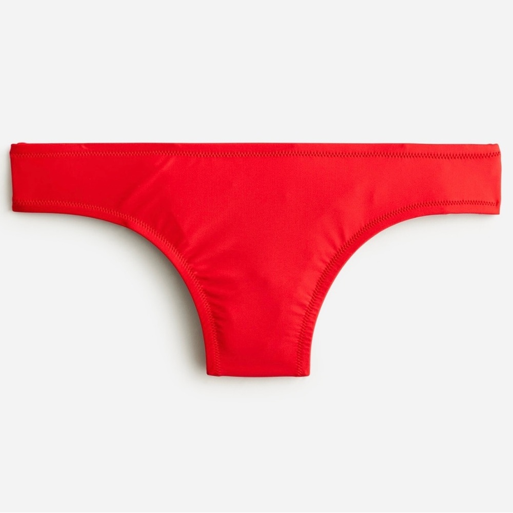 J Crew NWT Bright Cerise Red Full Coverage Bikini Bottom L